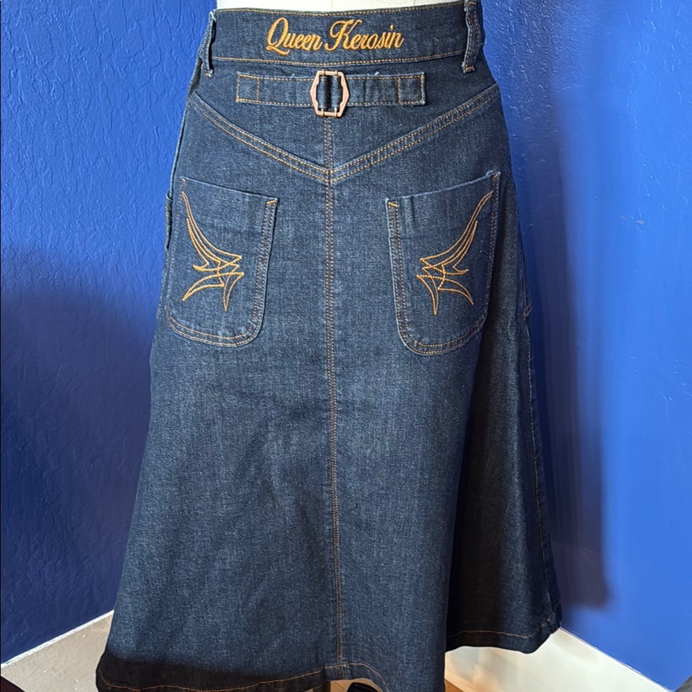 Queen Kerosin A line denim skirt